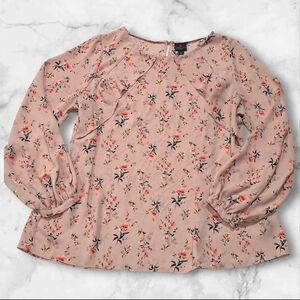 Worthington Woman's Floral Long Sleeve Blouse Top Shirt Size OX- D40